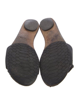 Jimmy Choo Leather Crystal Embellishments Slides