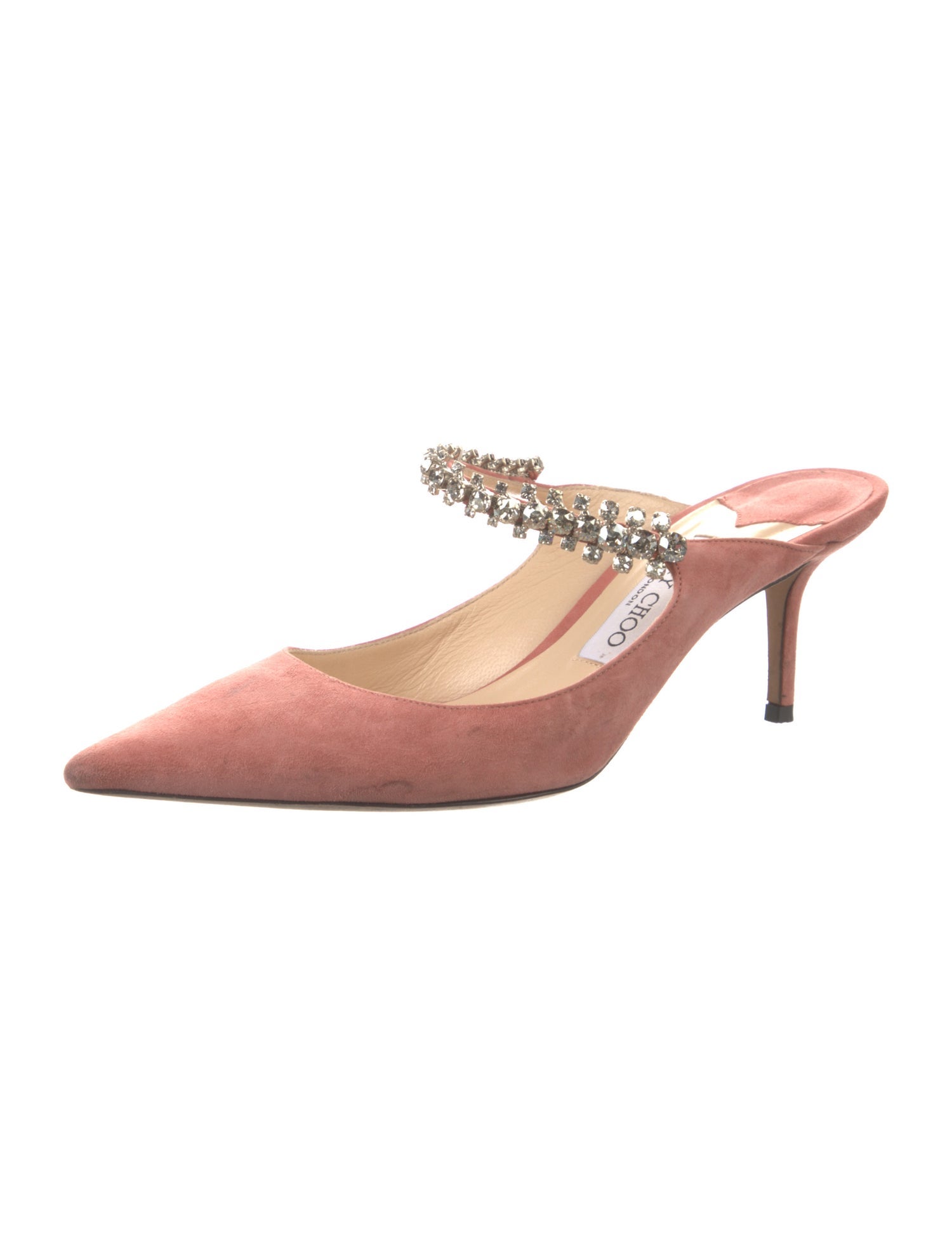 Jimmy Choo Suede Crystal Embellishments Mules