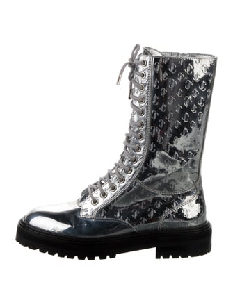 Jimmy Choo Patent Leather Patterned Combat Boots