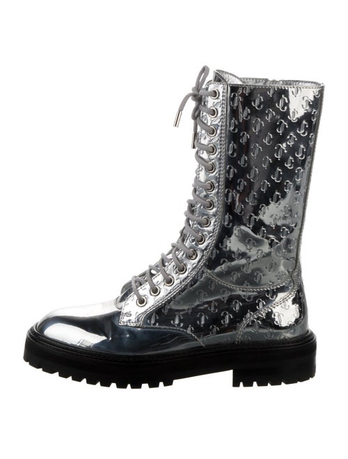 Jimmy Choo Patent Leather Patterned Combat Boots