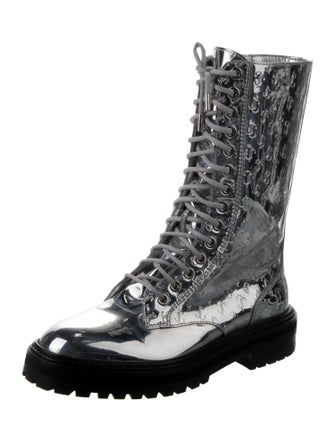 Jimmy Choo Patent Leather Patterned Combat Boots