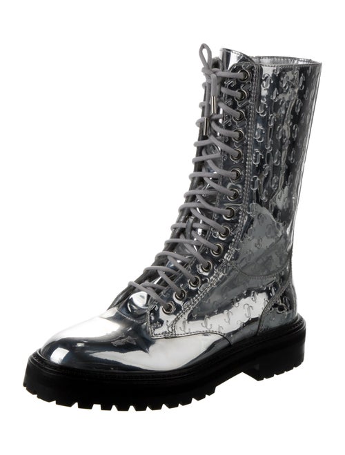 Jimmy Choo Patent Leather Patterned Combat Boots