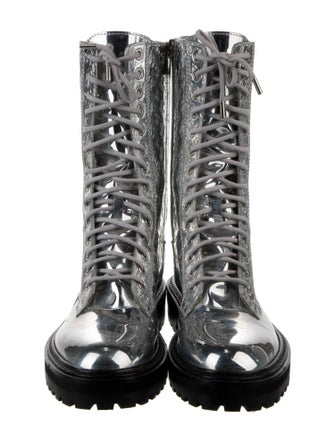 Jimmy Choo Patent Leather Patterned Combat Boots
