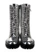 Jimmy Choo Patent Leather Patterned Combat Boots