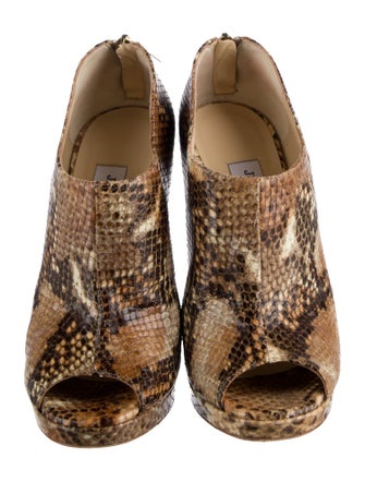 Jimmy Choo Embossed Leather Animal Print Pumps