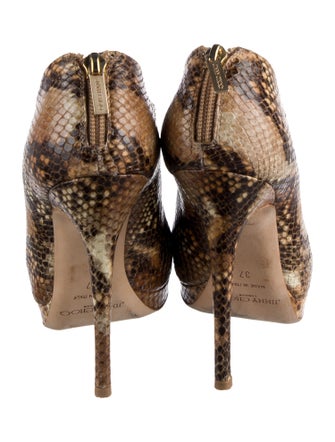 Jimmy Choo Embossed Leather Animal Print Pumps