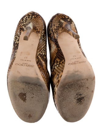 Jimmy Choo Embossed Leather Animal Print Pumps