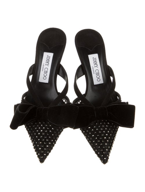 Jimmy Choo Suede Mesh Accents Mules
