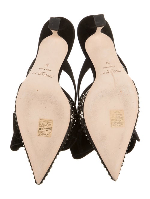 Jimmy Choo Suede Mesh Accents Mules