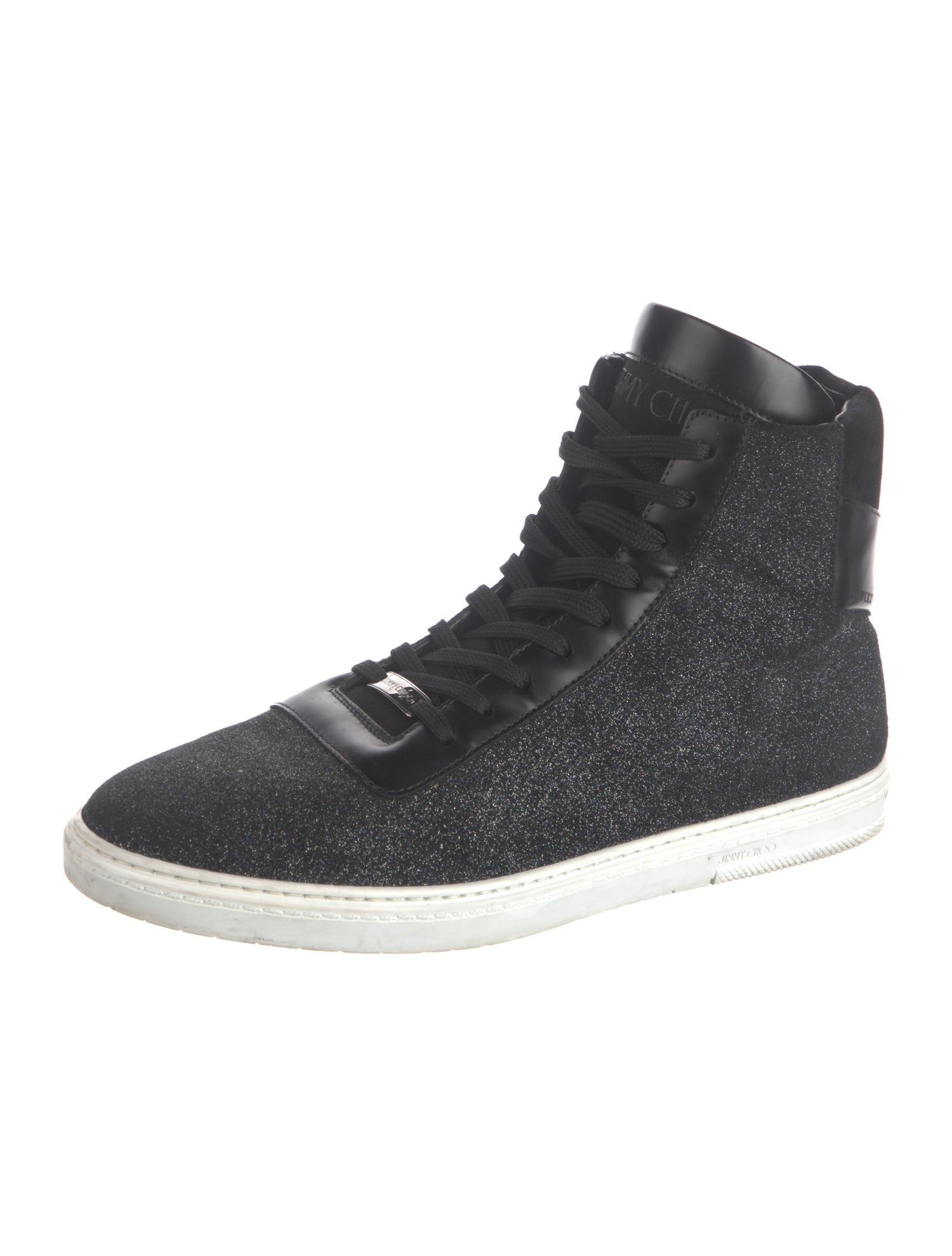 Jimmy Choo Suede Glitter Accents Sneakers