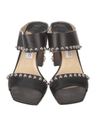 Jimmy Choo Leather Studded Accents Slides