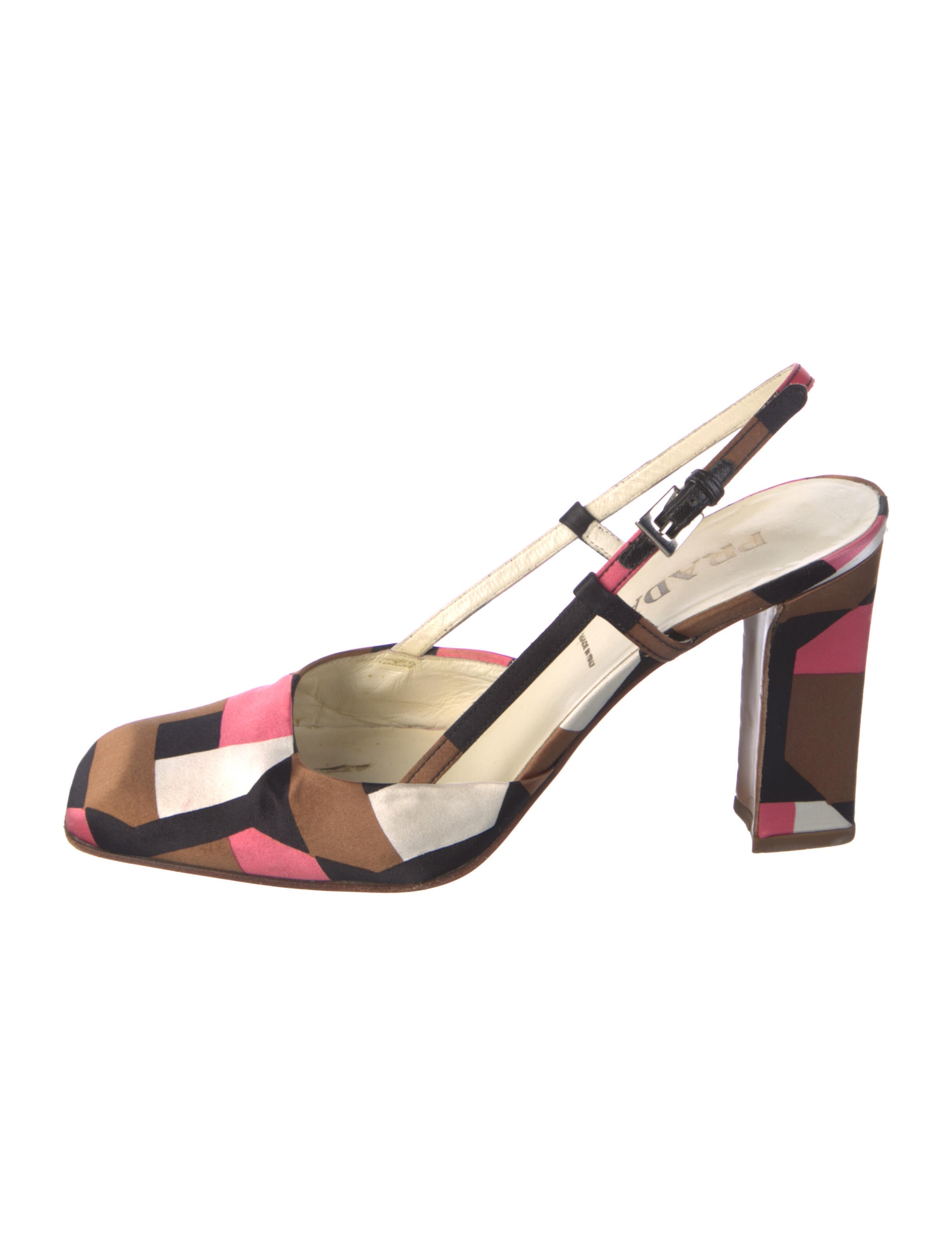 Jimmy Choo Satin Colorblock Pattern Slingback Pumps
