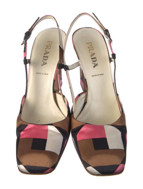 Jimmy Choo Satin Colorblock Pattern Slingback Pumps