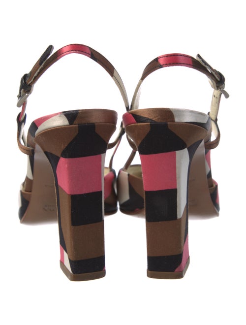 Jimmy Choo Satin Colorblock Pattern Slingback Pumps