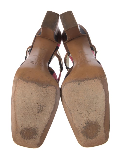 Jimmy Choo Satin Colorblock Pattern Slingback Pumps