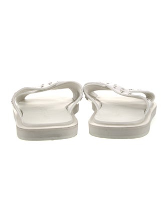 Jimmy Choo Leather Studded Accents Flip Flops