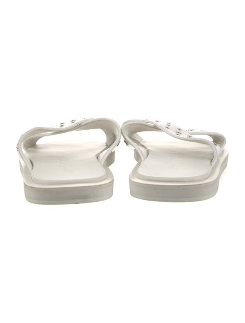 Jimmy Choo Leather Studded Accents Flip Flops