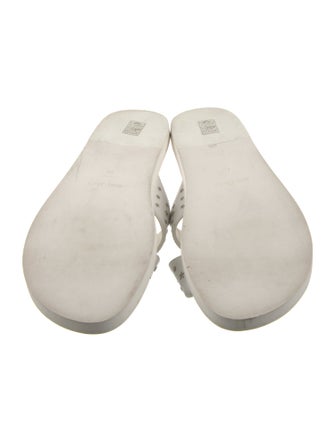 Jimmy Choo Leather Studded Accents Flip Flops