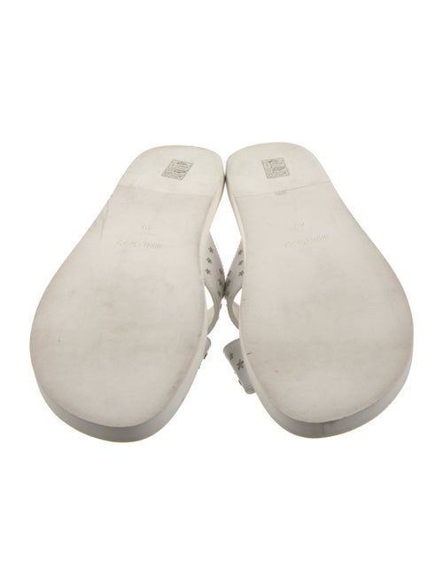 Jimmy Choo Leather Studded Accents Flip Flops