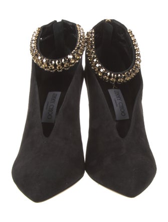 Jimmy Choo Suede Crystal Embellishments Pumps