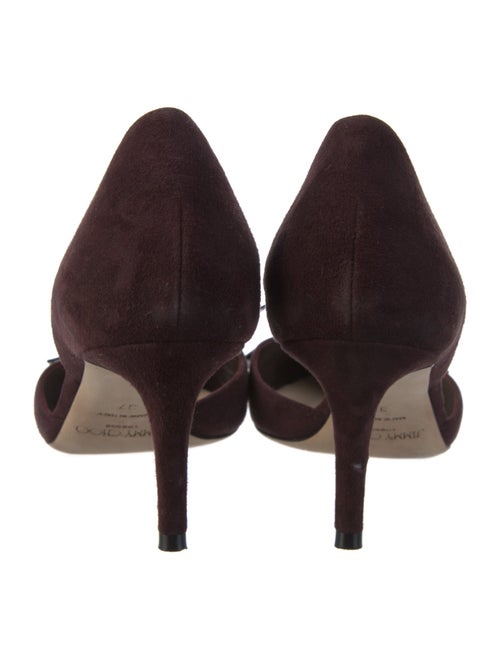 Jimmy Choo Suede Bow Accents D'Orsay Pumps