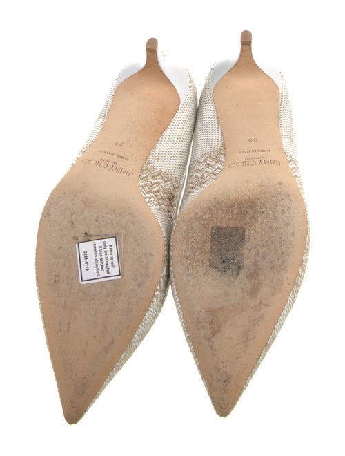 Jimmy Choo Patterned Leather Trim Embellishment Pumps