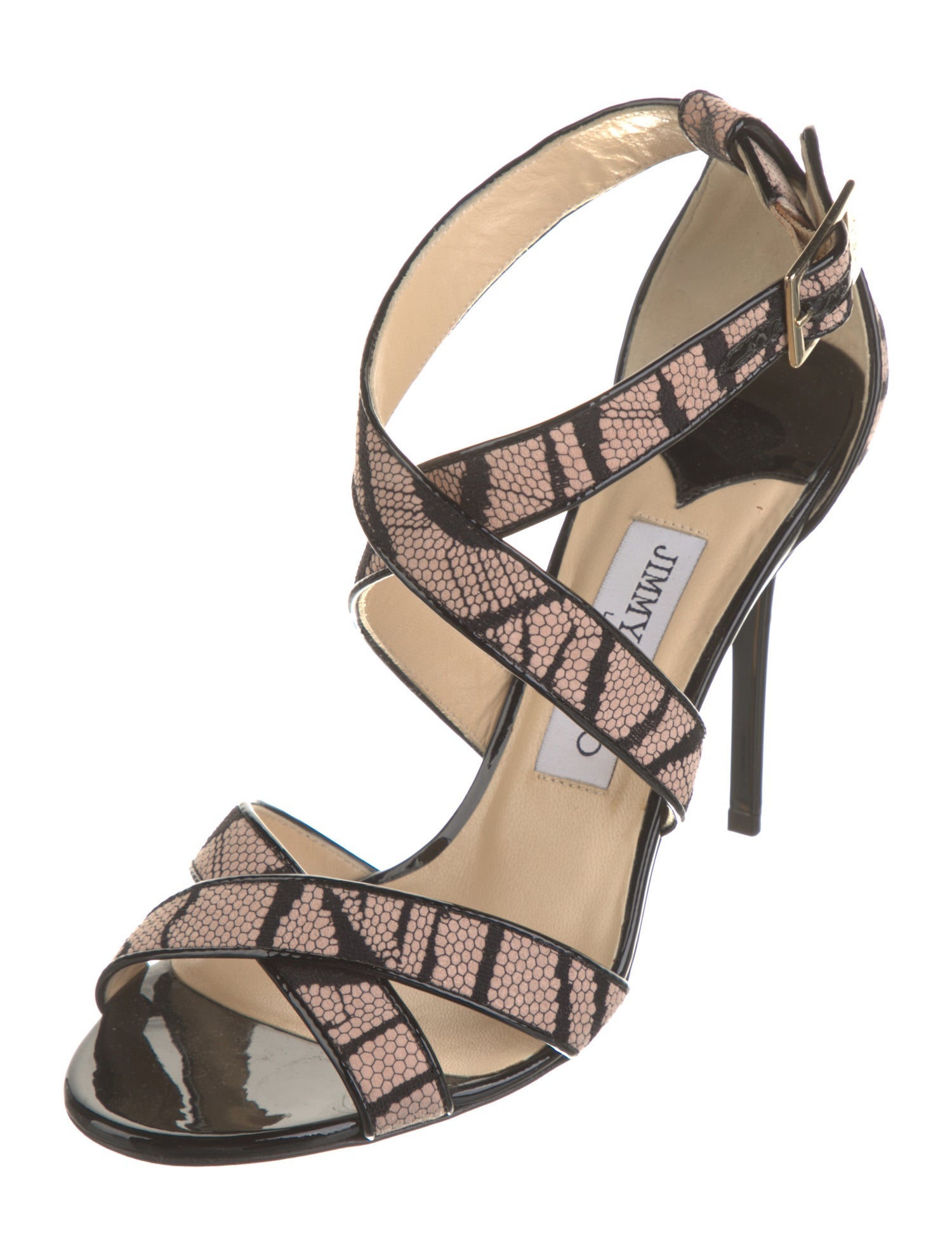 Jimmy Choo Lace Animal Print Sandals