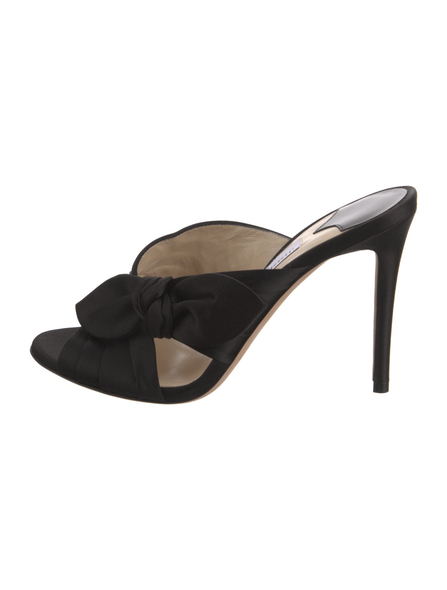 Jimmy Choo Satin Bow Accents Slides