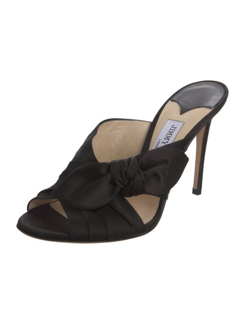 Jimmy Choo Satin Bow Accents Slides
