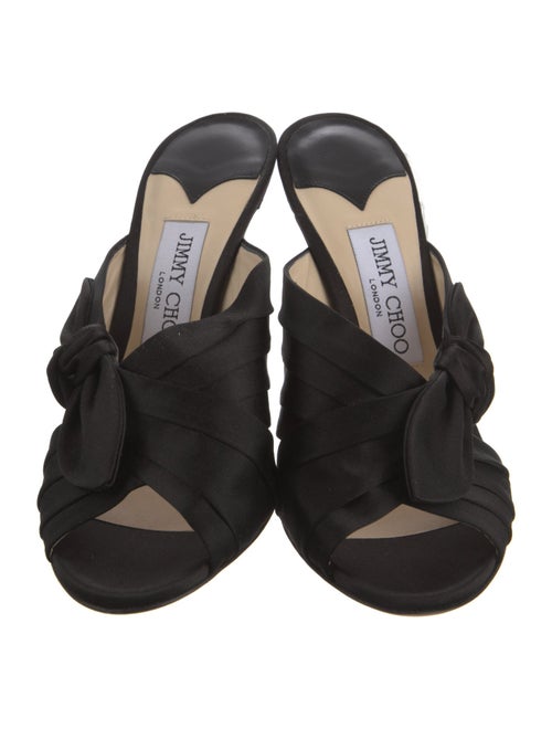 Jimmy Choo Satin Bow Accents Slides