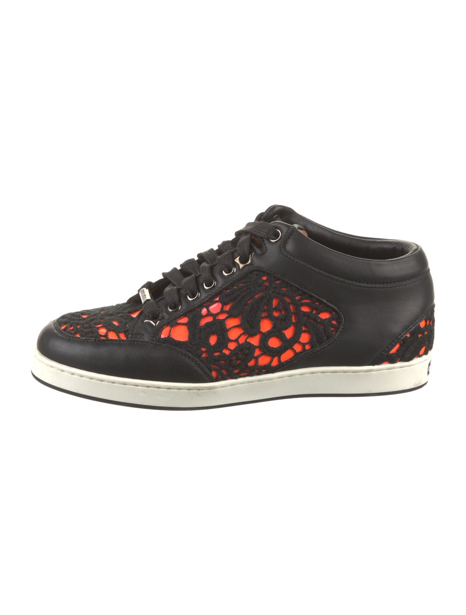 Jimmy Choo Leather Lace Pattern Sneakers