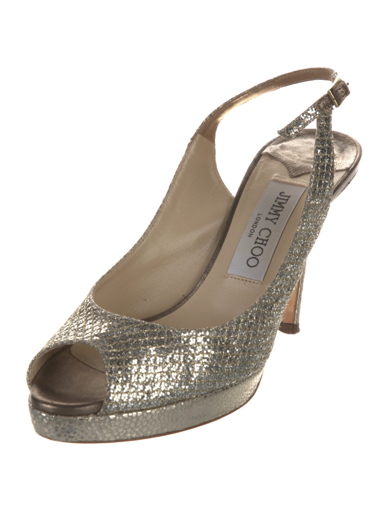 Jimmy Choo Glitter Slingback Sandals