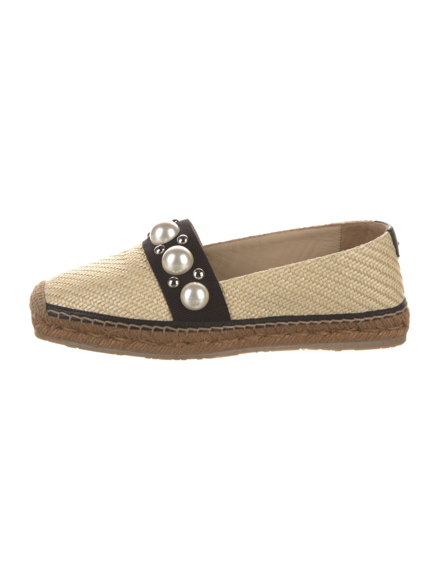 Jimmy Choo Straw Beaded Accents Espadrilles