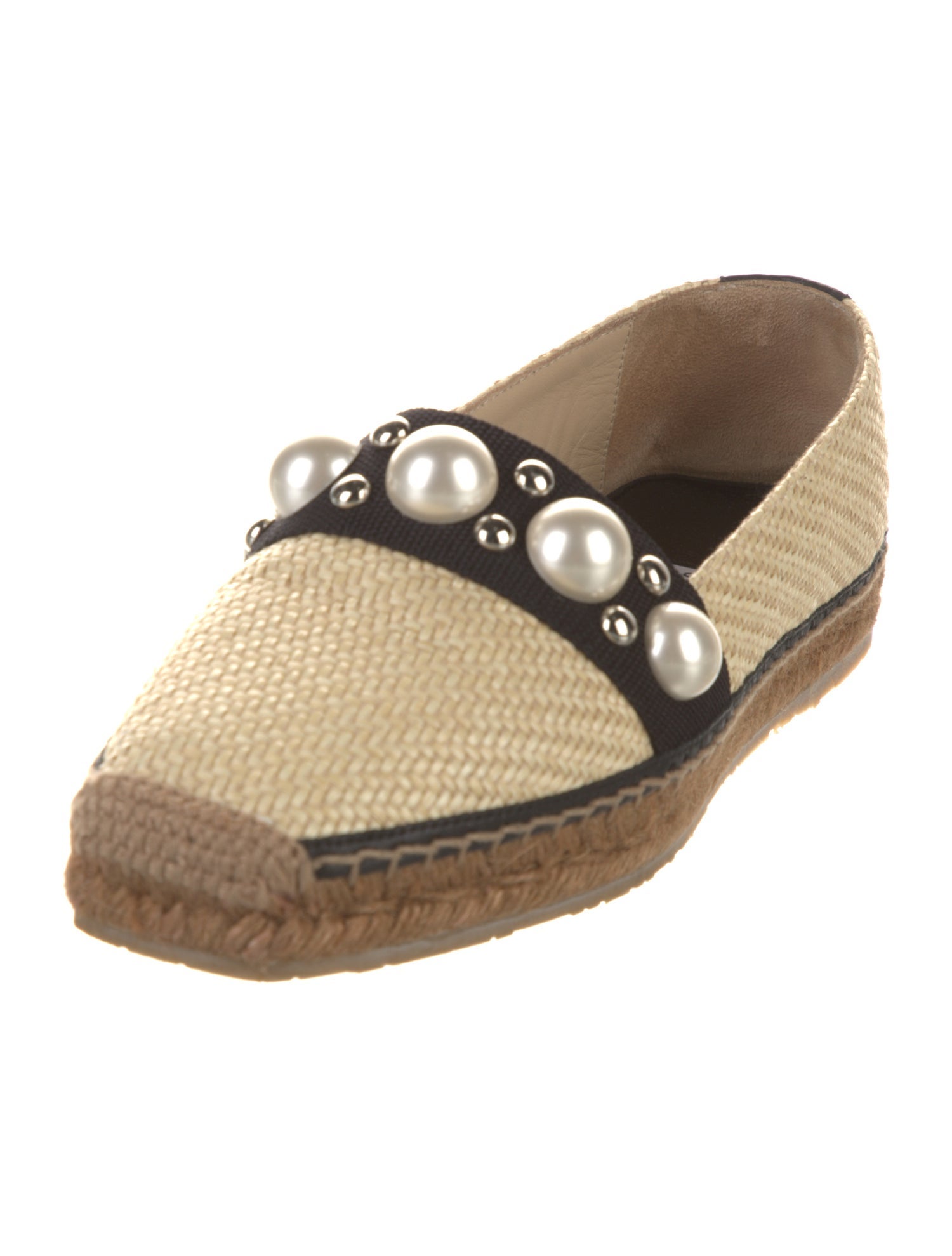 Jimmy Choo Straw Beaded Accents Espadrilles