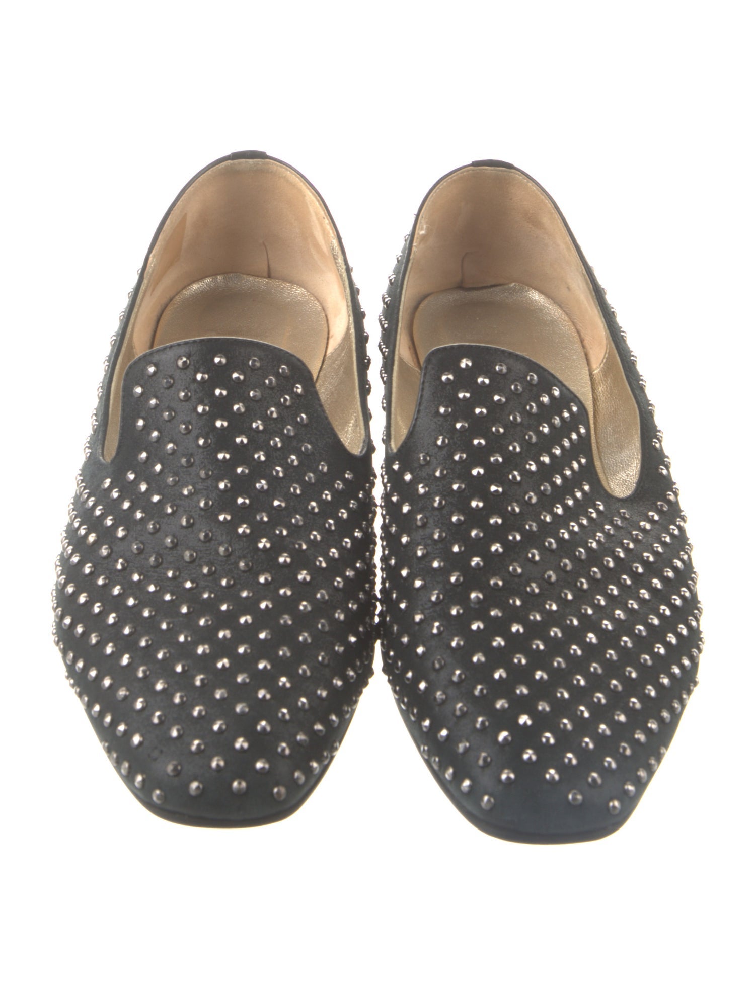Jimmy Choo Leather Studded Accents Loafers