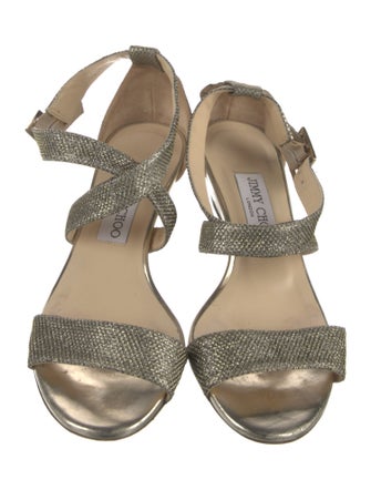 Jimmy Choo Glitter Glitter Accents Slingback Sandals