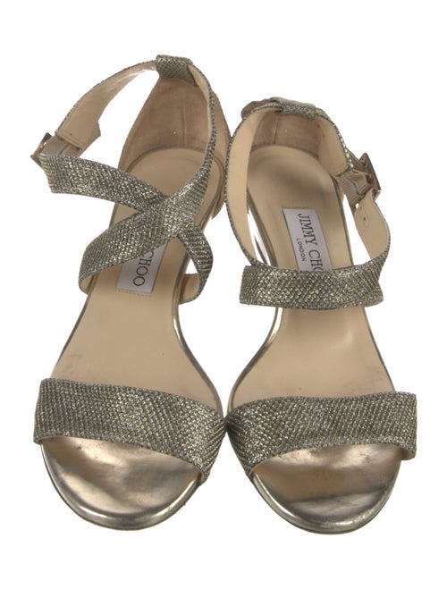 Jimmy Choo Glitter Glitter Accents Slingback Sandals