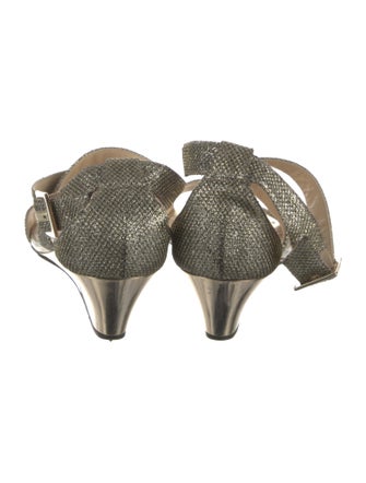 Jimmy Choo Glitter Glitter Accents Slingback Sandals