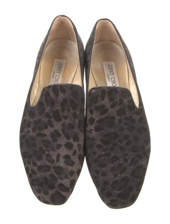 Jimmy Choo Suede Animal Print Loafers