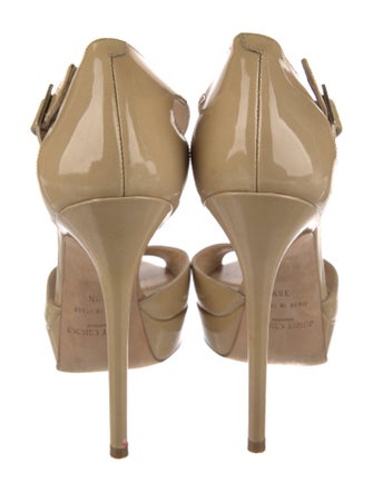 Jimmy Choo Patent Leather T-Strap Sandals