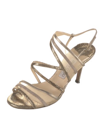 Jimmy Choo Mesh Glitter Accents Slingback Sandals