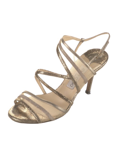 Jimmy Choo Mesh Glitter Accents Slingback Sandals
