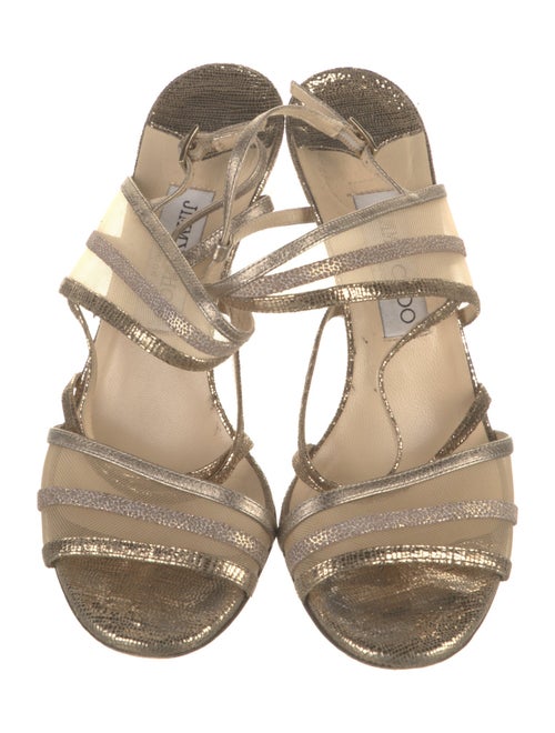 Jimmy Choo Mesh Glitter Accents Slingback Sandals