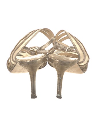 Jimmy Choo Mesh Glitter Accents Slingback Sandals