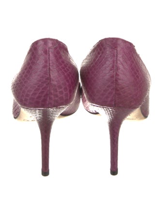 Jimmy Choo Python Leather Trim Embellishment Pumps