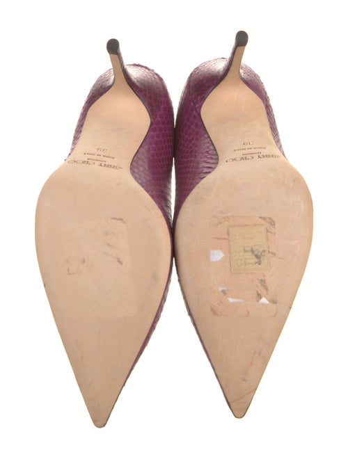 Jimmy Choo Python Leather Trim Embellishment Pumps