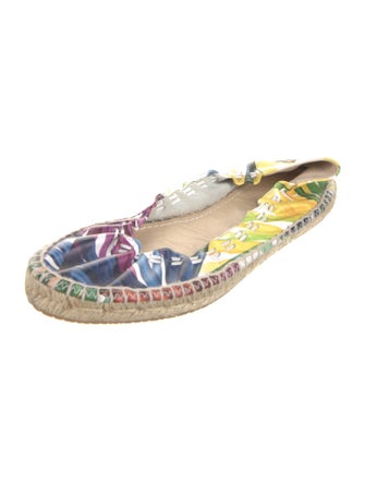 Jimmy Choo Leather Floral Print Espadrilles