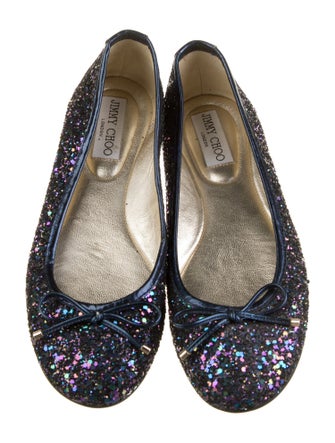 Jimmy Choo Glitter Printed Ballet Flats