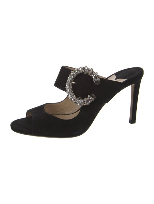 Jimmy Choo Suede Crystal Embellishments Slides