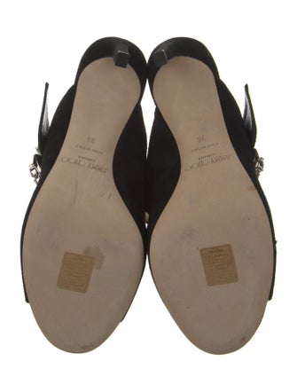 Jimmy Choo Suede Crystal Embellishments Slides